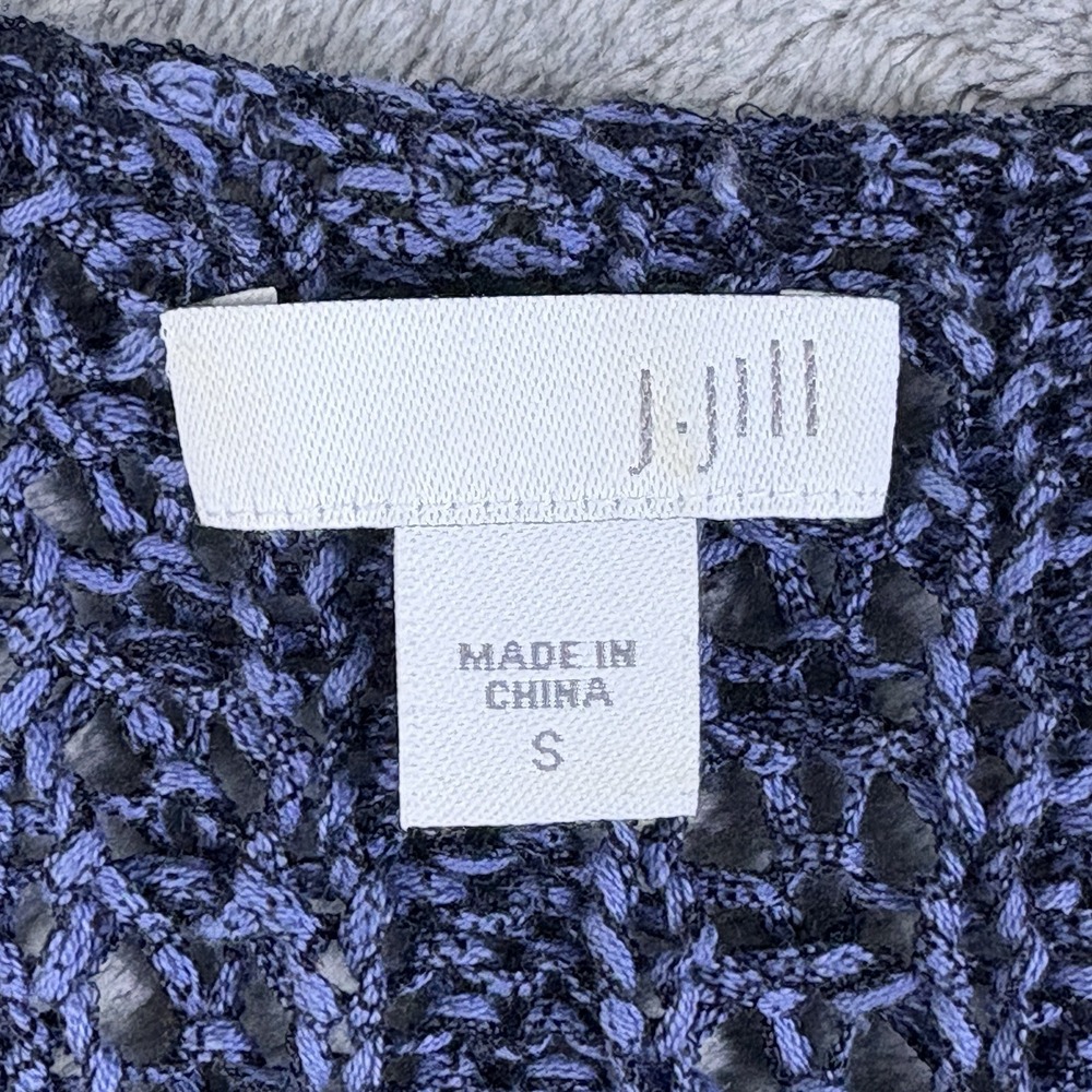 J Jill Sweater Womens Blue Small Open Knit Pullover Lightweight Boho Coastal - Picture 3 of 10